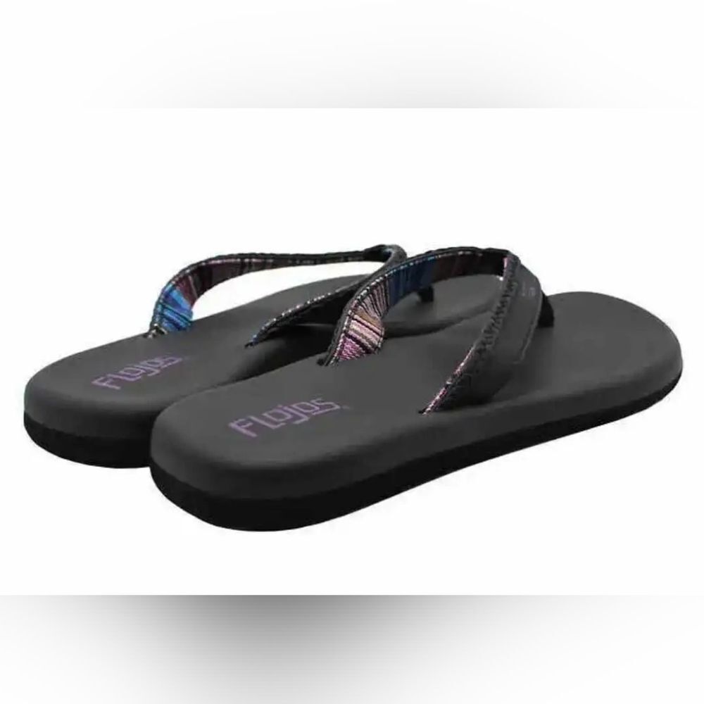 FLOJOS Women's Size 6 Memory Foam Maddy Flip Flop Comfort Sandal Black NEW - Picture 3 of 5